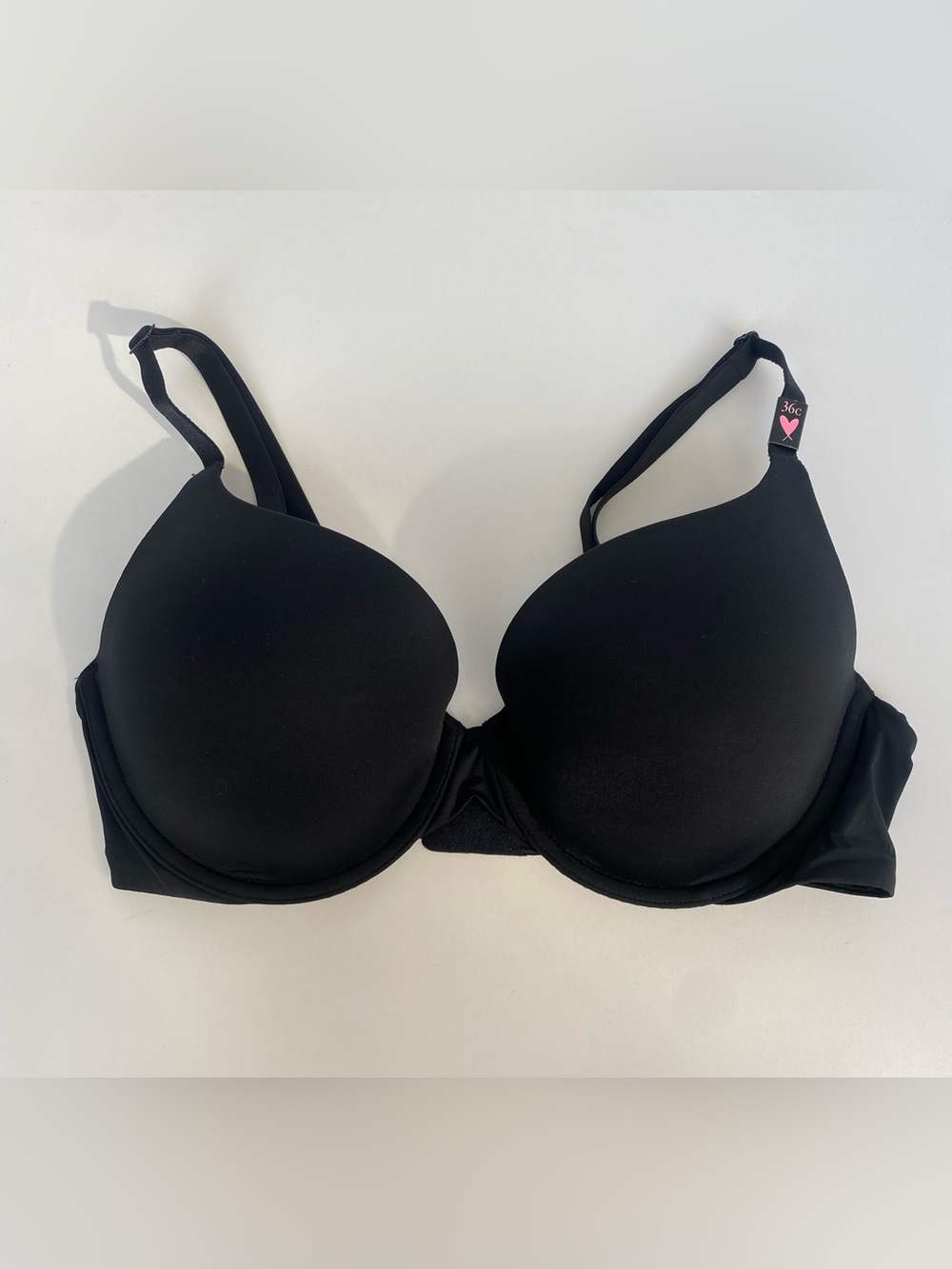 NWT Victoria's Secret Women's Black Tshirt Push-Up Bra size 36C